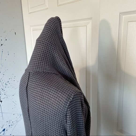 Altar’d State Thermal Raw Edge Slub Shaw Pocketed Cardigan, Medium - Picture 7 of 14